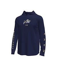 Under Armour Men's Navy Midshipmen Tech Stretch Long-Sleeve Hooded T-Shirt