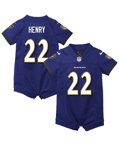 Nike Baby Boys and Girls Derrick Henry Purple Baltimore Ravens Game Romper Jersey