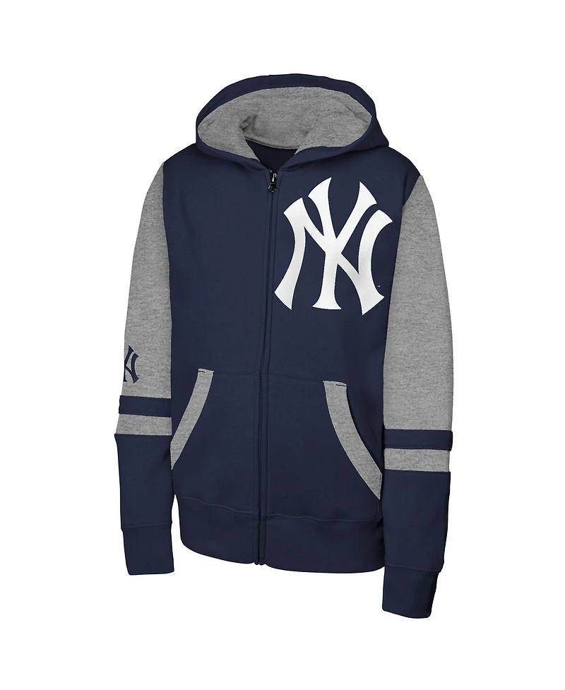 Outerstuff Men's Navy New York Yankees Stadium Color block Full-Zip Hoodie