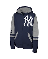 Outerstuff Men's Navy New York Yankees Stadium Color block Full-Zip Hoodie