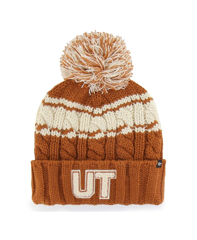 '47 Brand Women's Texas Orange Texas Longhorns Emma Cuffed with Pom Knit Hat