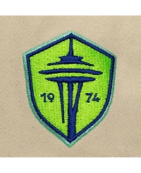 Mitchell & Ness Men's Cream/Rave Green Seattle Sounders Fc Upside Down Pro Pinch Snapback Hat