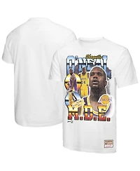 Mitchell & Ness Men's Shaquille O'Neal White Los Angeles Lakers Commemorative Collage T-Shirt