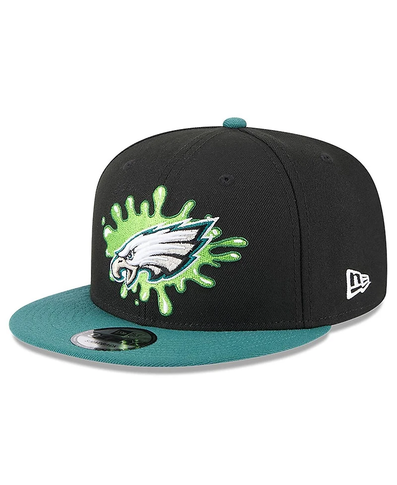 New Era Men's Black/Midnight Green Philadelphia Eagles Nickelodeon Slime 9FIFTY Snapback Hat