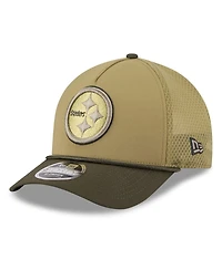 New Era Men's Green Pittsburgh Steelers 2025 Salute to Service 9FORTY A-Frame M-Crown Adjustable Hat
