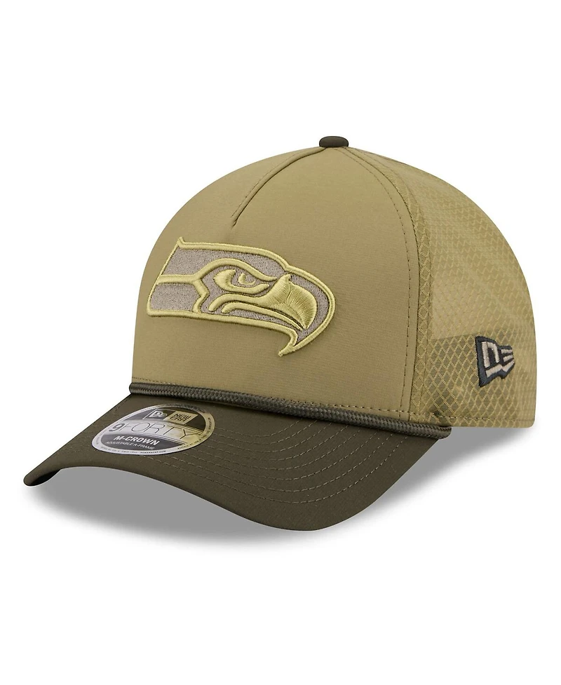 New Era Men's Green Seattle Seahawks 2025 Salute to Service 9FORTY A-Frame M-Crown Adjustable Hat