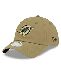 New Era Women's Green Miami Dolphins 2025 Salute to Service Pony Tail Adjustable Hat