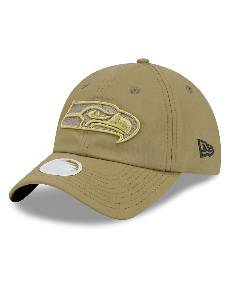 New Era Women's Green Seattle Seahawks 2025 Salute to Service Pony Tail Adjustable Hat