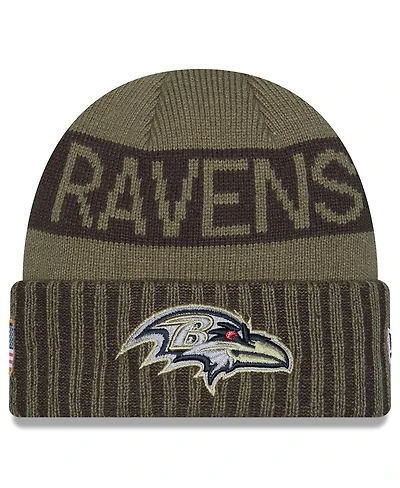 New Era Men's Dark Green Baltimore Ravens 2025 Salute to Service Cuffed Knit Hat