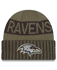 New Era Men's Dark Green Baltimore Ravens 2025 Salute to Service Cuffed Knit Hat