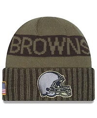 New Era Men's Dark Green Cleveland Browns 2025 Salute to Service Cuffed Knit Hat