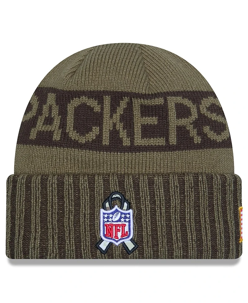 New Era Men's Dark Green Green Bay Packers 2025 Salute to Service Cuffed Knit Hat