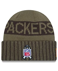 New Era Men's Dark Green Green Bay Packers 2025 Salute to Service Cuffed Knit Hat