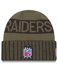 New Era Men's Dark Green Las Vegas Raiders 2025 Salute to Service Cuffed Knit Hat