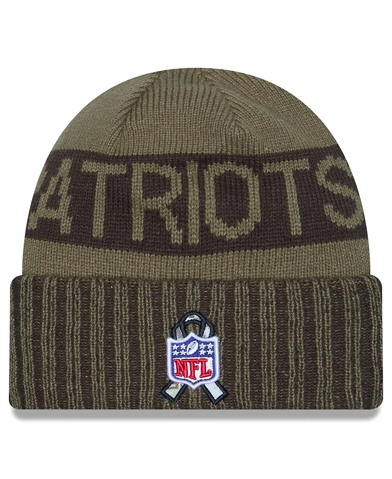 New Era Men's Dark Green New England Patriots 2025 Salute to Service Cuffed Knit Hat