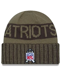 New Era Men's Dark Green New England Patriots 2025 Salute to Service Cuffed Knit Hat