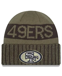New Era Men's Dark Green San Francisco 49ers 2025 Salute to Service Cuffed Knit Hat