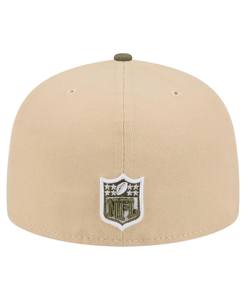 New Era Men's Beige/Olive Seattle Seahawks Color Pack A-Frame 59FIFTY Fitted Hat