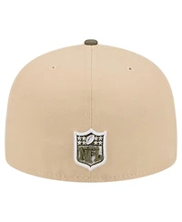 New Era Men's Beige/Olive Seattle Seahawks Color Pack A-Frame 59FIFTY Fitted Hat