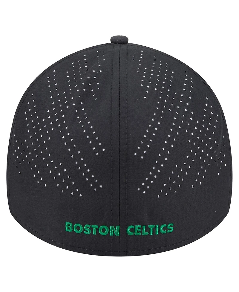 New Era Men's Black Boston Celtics Night 39THIRTY Flex Hat