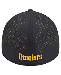 New Era Men's Black Pittsburgh Steelers Night 39THIRTY Flex Hat