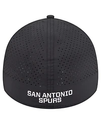 New Era Men's Black San Antonio Spurs Featherweight Poly Rope Flex 39Thirty Hat