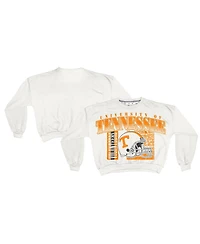 Pressbox Women's White Tennessee Volunteers Oversized Janice Retro Waist-Length Sweatshirt