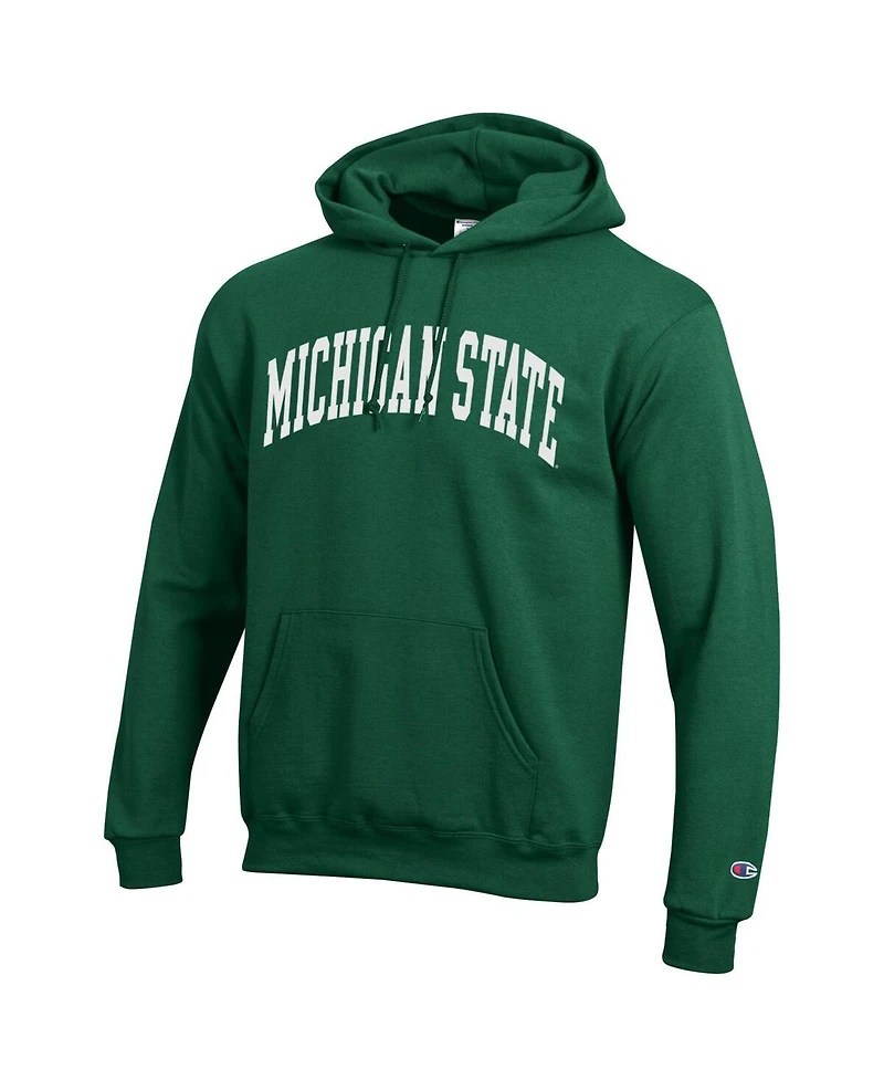 Champion Men's Green Michigan State Spartans Basic Arch Fleece Pullover Hoodie