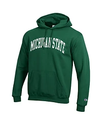 Champion Men's Green Michigan State Spartans Basic Arch Fleece Pullover Hoodie