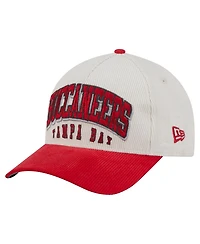 New Era Men's Cream/Red Tampa Bay Buccaneers Two-Tone Sided Corduroy 9FORTY A-Frame Adjustable Hat