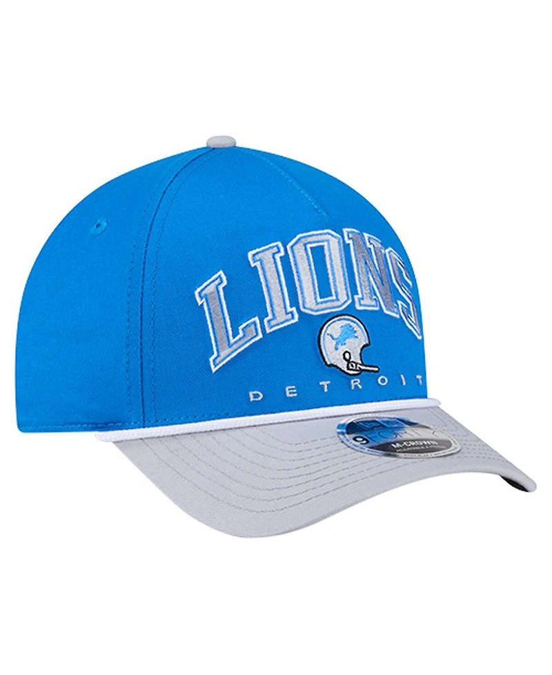 New Era Men's Blue Detroit Lions Throwback Arch 9FORTY A-Frame Adjustable Hat