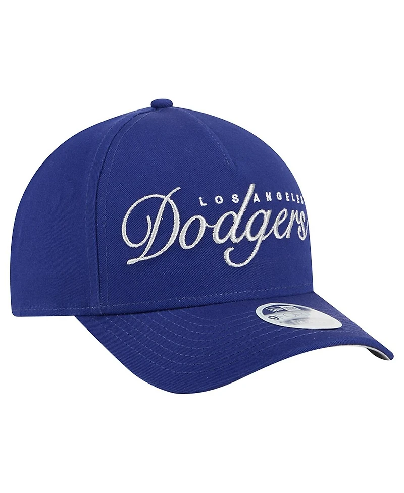 New Era Women's Royal Los Angeles Dodgers Metallic A-Frame 9FORTY Adjustable Hat