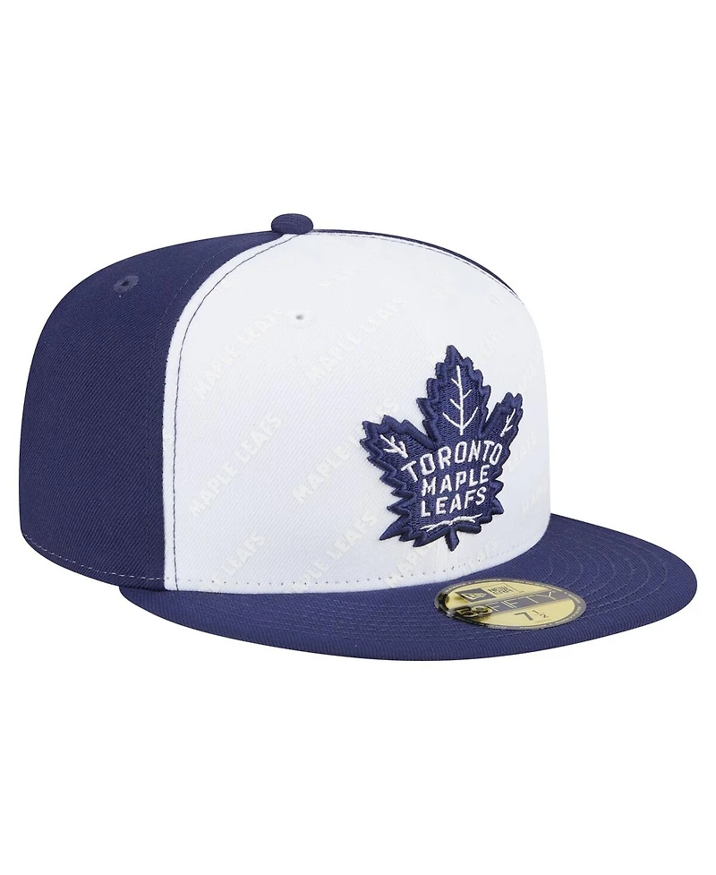 New Era Men's White/Blue Toronto Maple Leaf's Repeat Two-Tone 59FIFTY Fitted Hat
