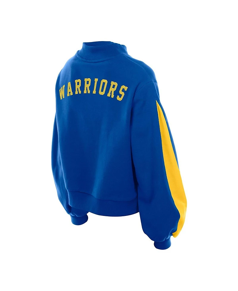 New Era Women's Royal Golden State Warriors Sport Night Balloon Sleeves Sweatshirt