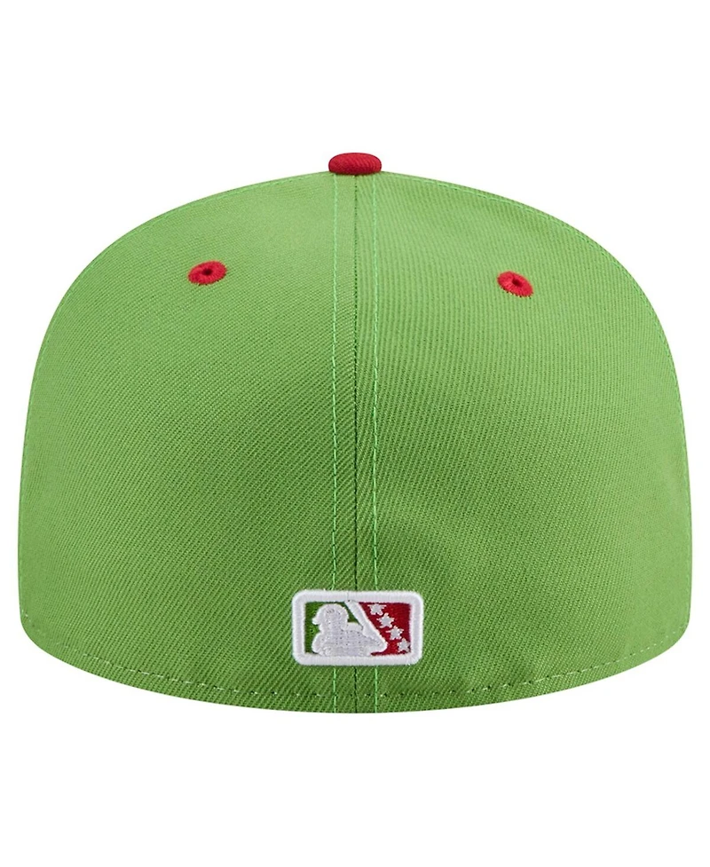 New Era Men's White Lansing Lugnuts Theme Nights 59FIFTY Fitted Hat