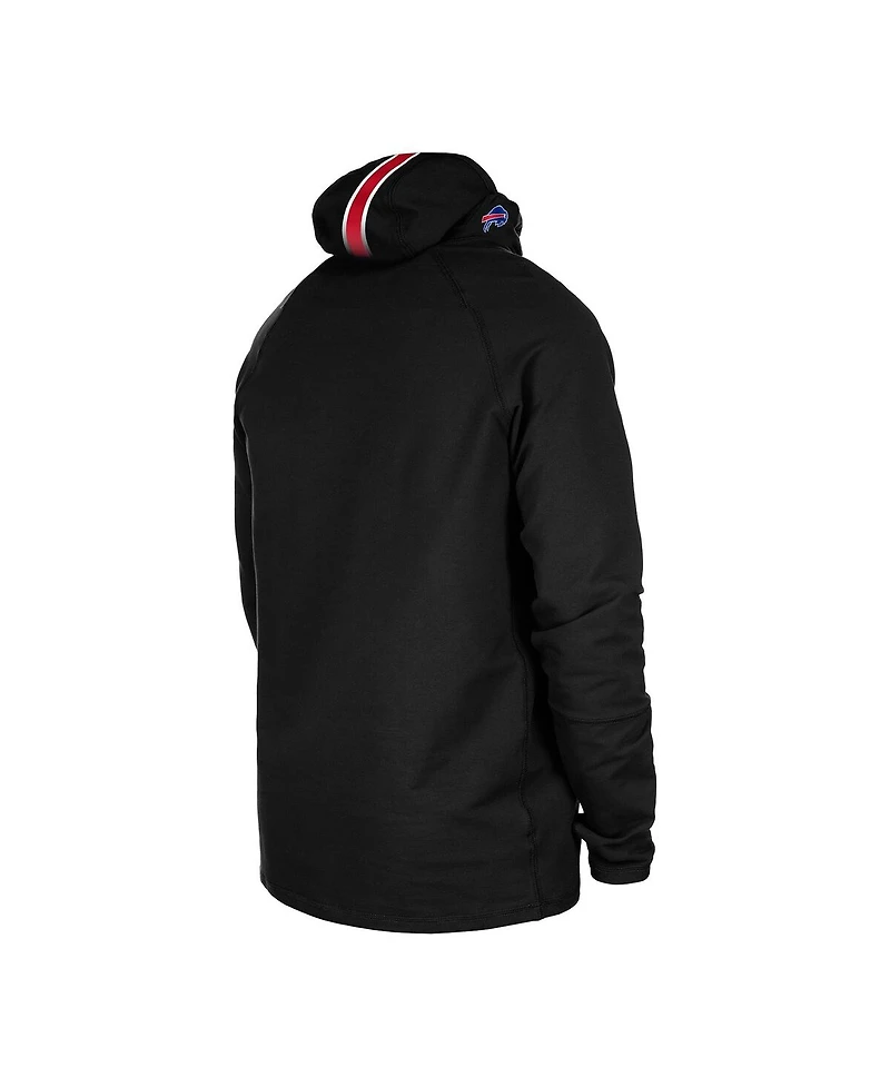 New Era Men's Black Buffalo Bills Functional Fandom Balaclava Helmet Stripe Tri-Blend Hoodie