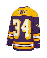 Mitchell & Ness Men's and Women's Shaquille O'Neal Purple Los Angeles Lakers Maxxed Out Fashion Hockey Jersey