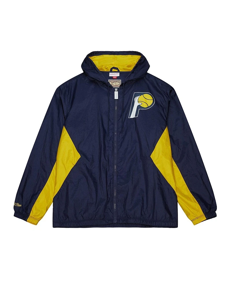 Mitchell & Ness Men's Navy Indiana Pacers Playmaker Full-Zip Windbreaker Jacket