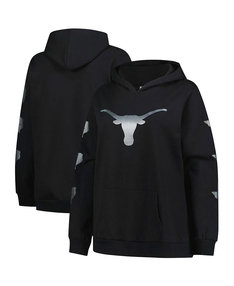 Fanatics Women's Black Texas Longhorns Plus Size Sleeve Hit Pullover Hoodie