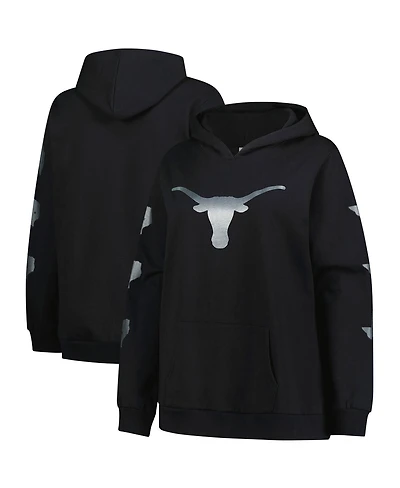 Fanatics Women's Black Texas Longhorns Plus Size Sleeve Hit Pullover Hoodie