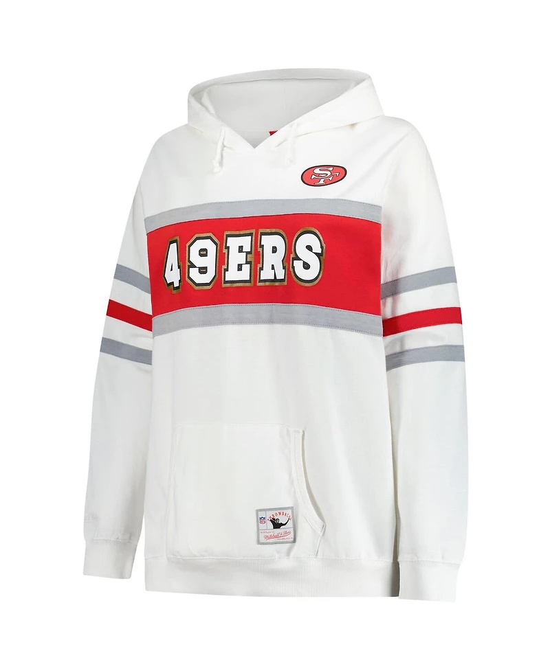Mitchell & Ness Women's White San Francisco 49ers Plus Head Coach Throwback Pullover Hoodie
