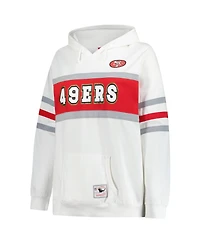 Mitchell & Ness Women's White San Francisco 49ers Plus Head Coach Throwback Pullover Hoodie