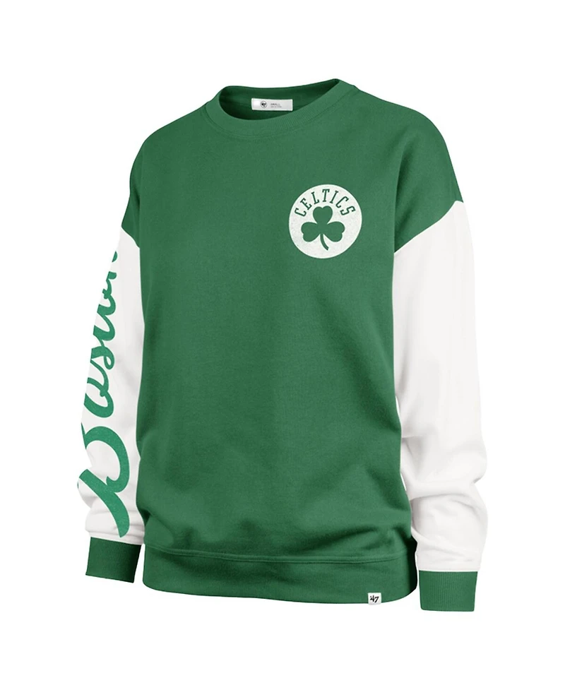 '47 Brand Women's Kelly Green Boston Celtics Plus Oversized Rise Andie Pullover Sweatshirt