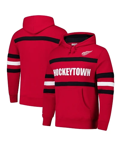 Mitchell & Ness Men's Red Detroit Red Wings Head Coach Slogan Pullover Hoodie