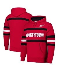 Mitchell & Ness Men's Red Detroit Red Wings Head Coach Slogan Pullover Hoodie