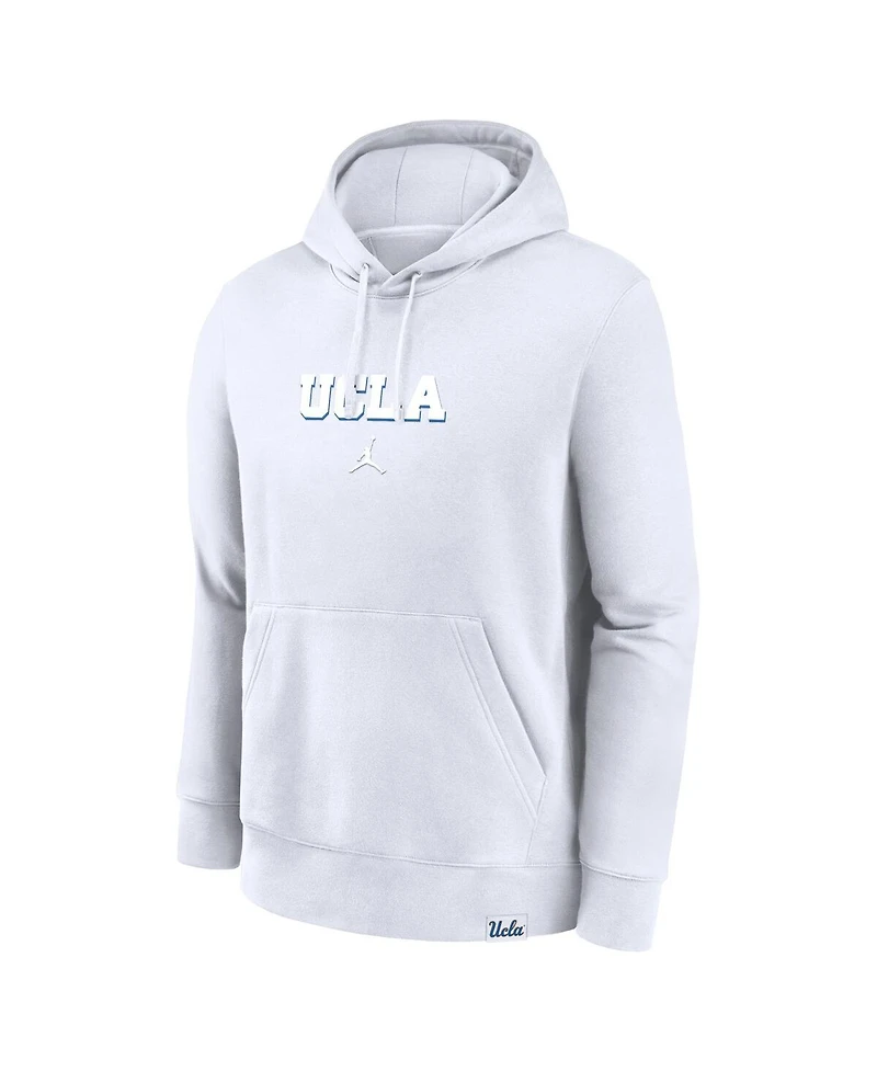 Jordan Men's White Ucla Bruins Statement Wordmark Lockup Pullover Hoodie