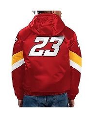 Starter Men's Red/Yellow Bubba Wallace Home Team Satin Half-Zip Hoodie Jacket