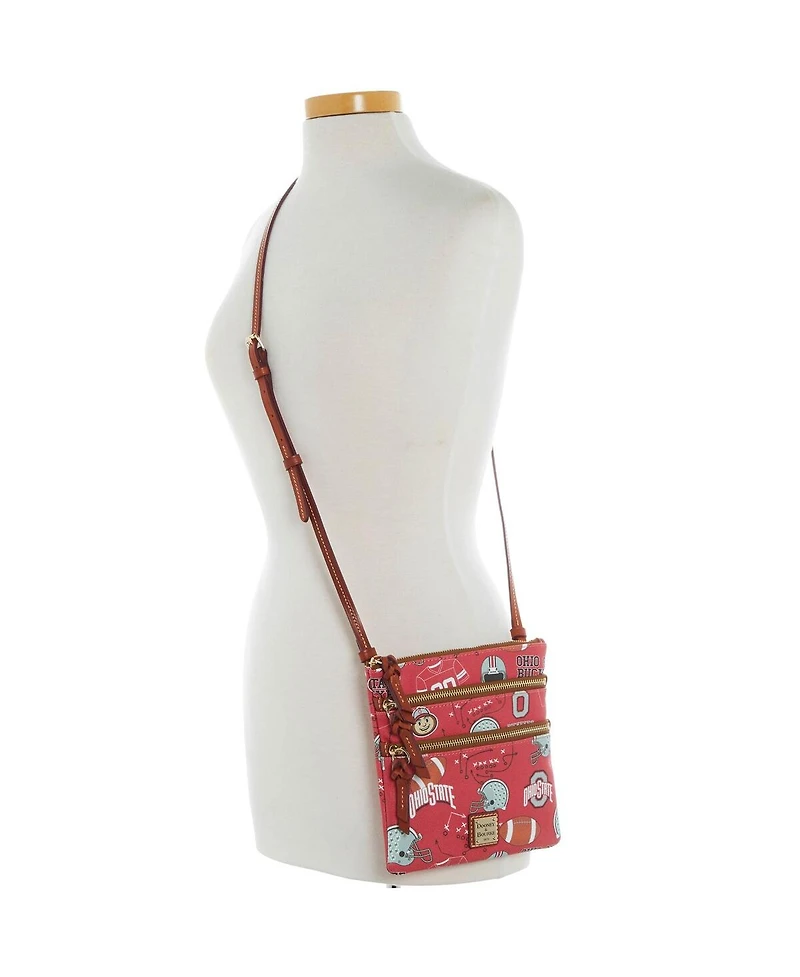 Dooney & Bourke Ohio State Buckeyes Football Halftime Triple Zip Crossbody Bag