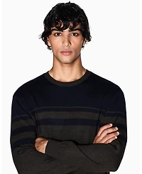 A|X Armani Exchange Men's Long Sleeve Wool Blend Color Block Sweater