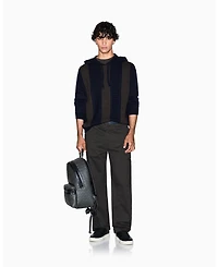 A|X Armani Exchange Men's Wool Color Block with Hood Sweater